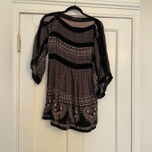 BCBG MaxAzria black and purple tone velvet dress